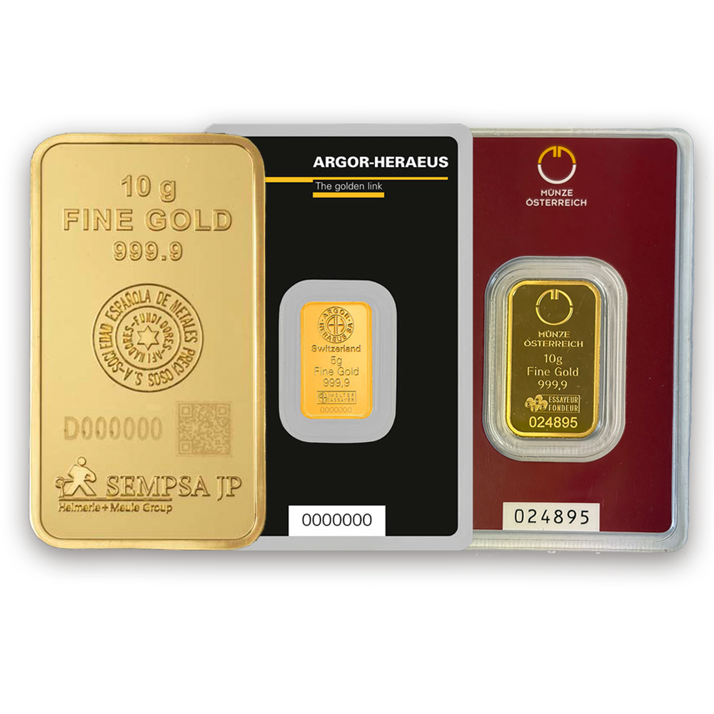 Lingotes de oro Ley 999.9 para inversión en Oro Elx